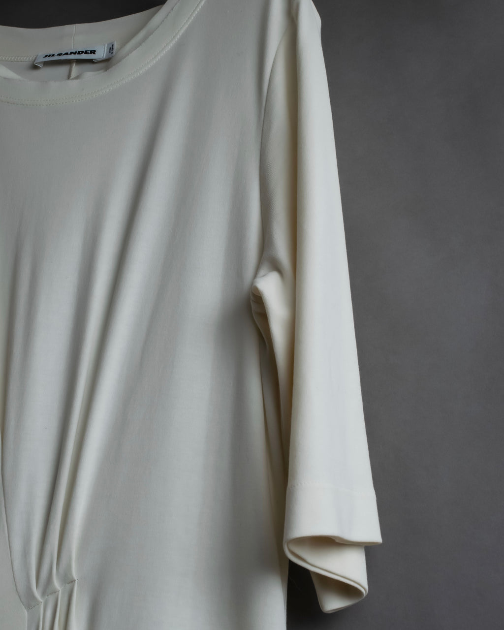 "JIL SANDER" Asymmetrical tuck gather detail long dress