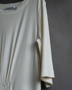 "JIL SANDER" Asymmetrical tuck gather detail long dress