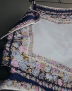 “YVES SAINT LAURENT” 80’s-90’s Floral border scarf