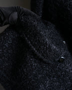 "Valentino Garavani" Fur collar boucle wool mid-length coat