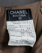 "CHANEL" Side button design pleated flared skirt