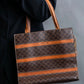 "CELINE" Macadam Pattern Three Line Handbag