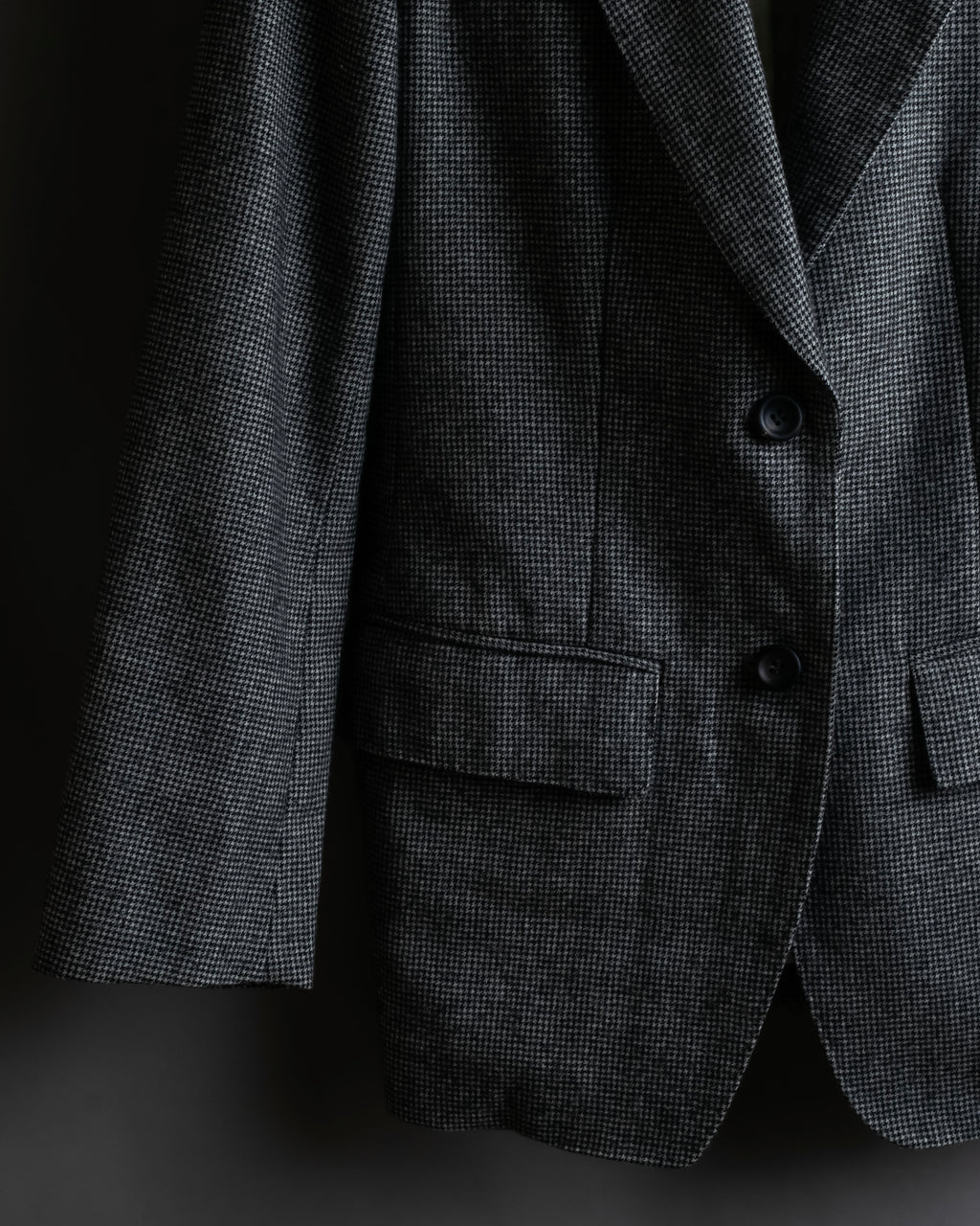 "Whim Gazette" Houndstooth pattern shaped tailored jacket