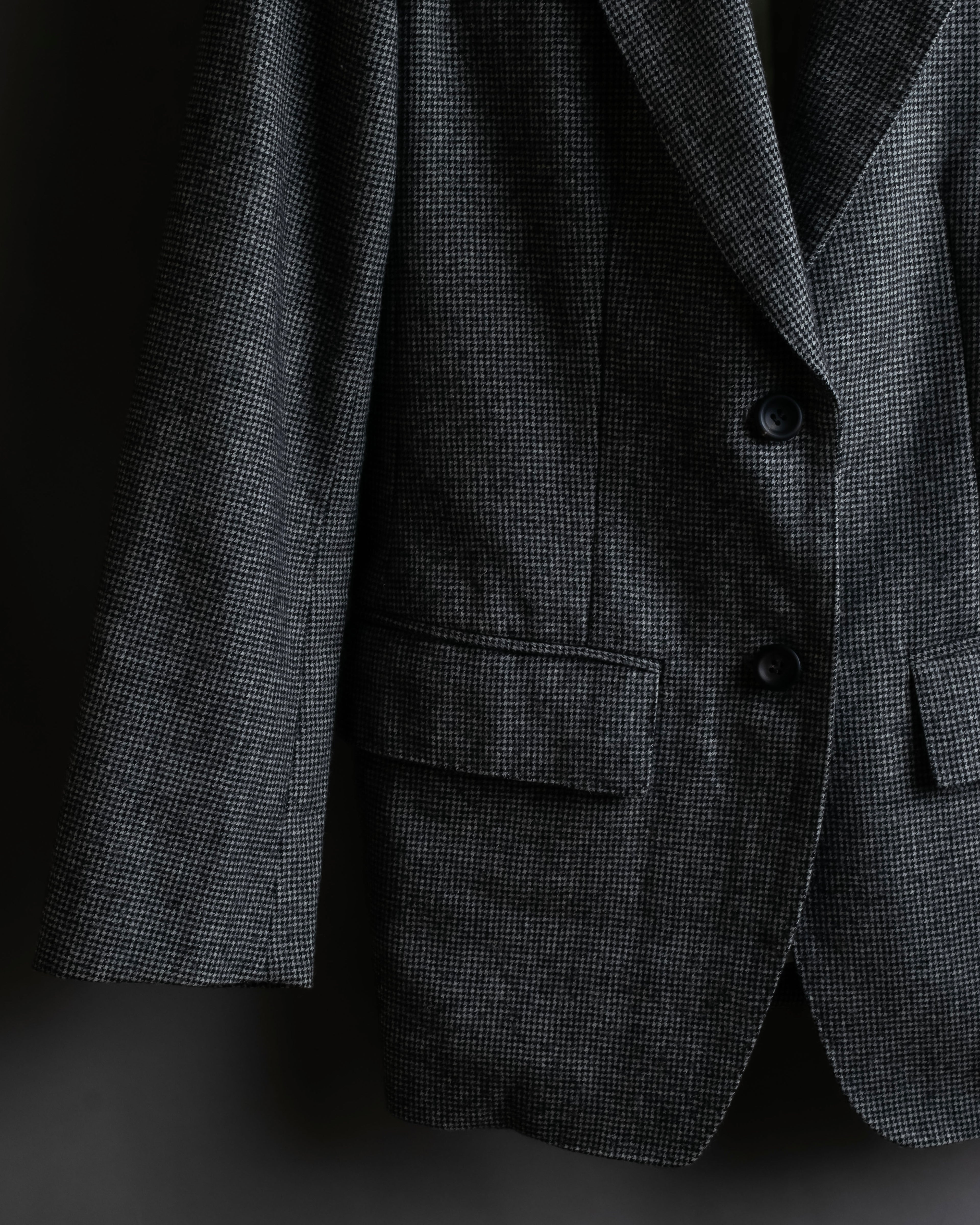 "Whim Gazette" Houndstooth pattern shaped tailored jacket