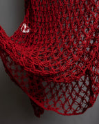 "Y's" Vivid red color mesh knit pullover