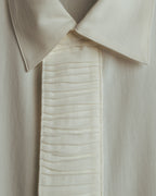 “UMBERTO GINOCCHIETTI“ 80’s-90’s pleated front ivory dress shirt