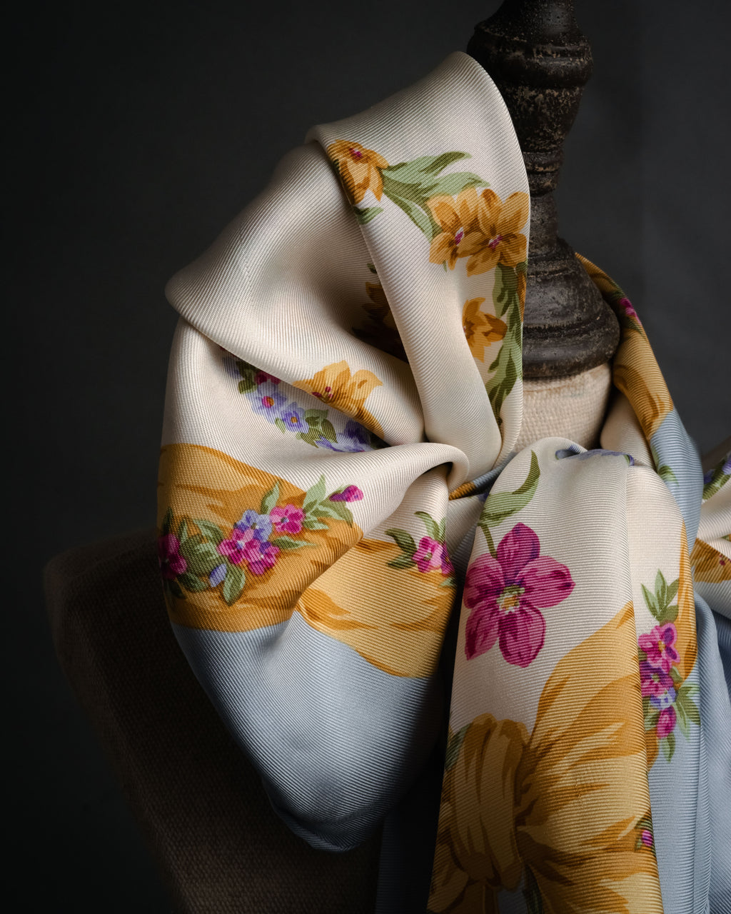 “Christian Dior” 90’s Floral logo silk scarf