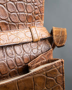 "GIORGIO ARMANI" crocodile leather box shoulder bag