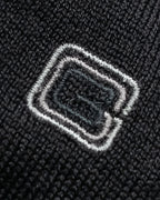 "GUCCI" G logo embroidered silk mix V-neck knit