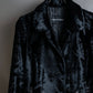 "EMPORIO ARMANI"  Leather belted design velour mid length gown coat