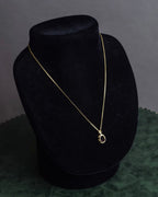 "Christian Dior" Teardrop garnet set gold necklace