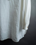 "GUCCI" Michele period ruffle round collar linen pullover shirt