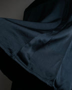 "CHANEL" Coco mark button design black glossy shirt