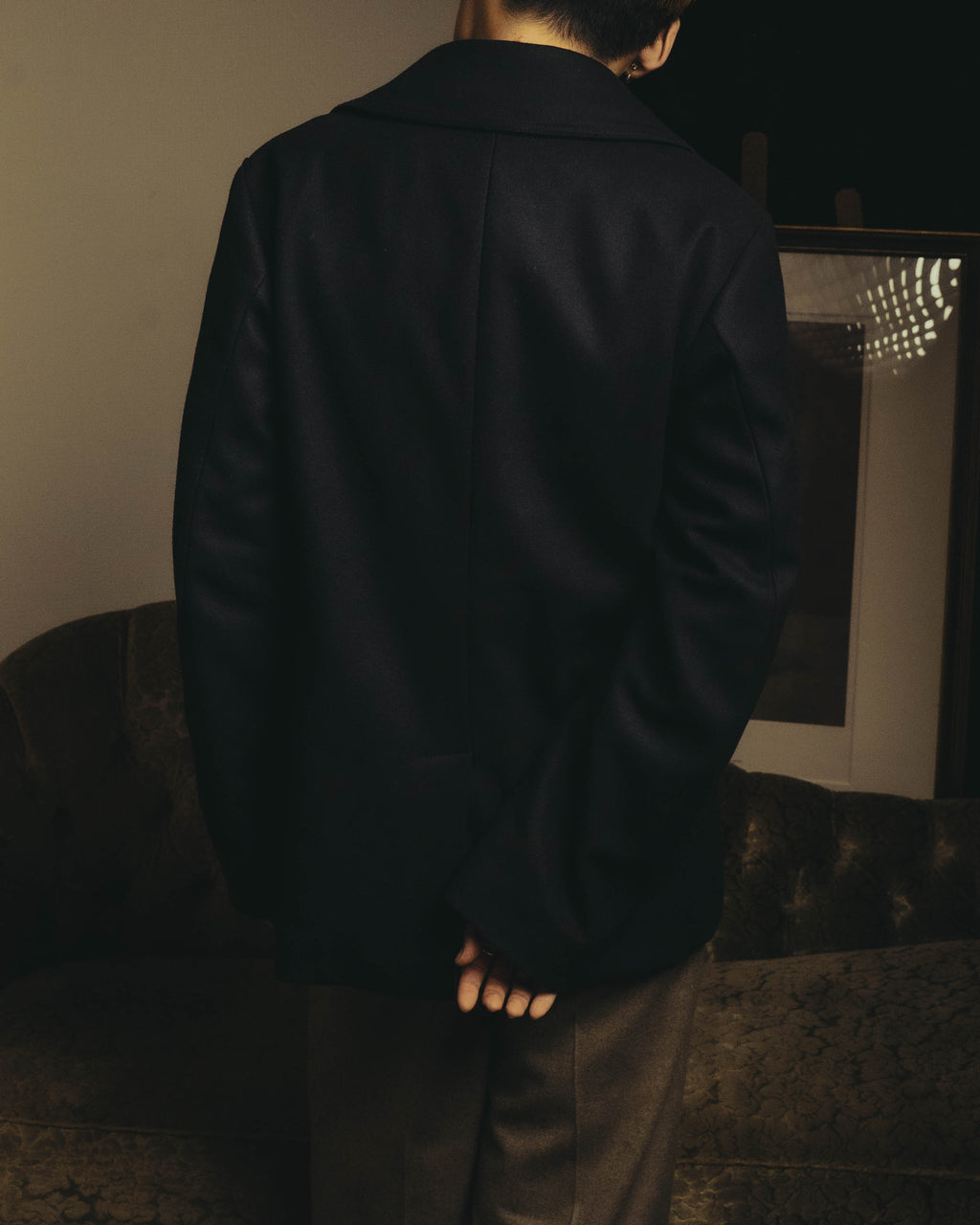 -SPECIAL- "DRIES VAN NOTEN" 10's Sculptural wide lapel double breasted wool coat