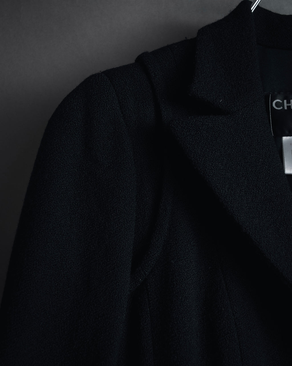 –SPECIAL– "CHANEL" 04SS sculpted princess-line wool crepe coat