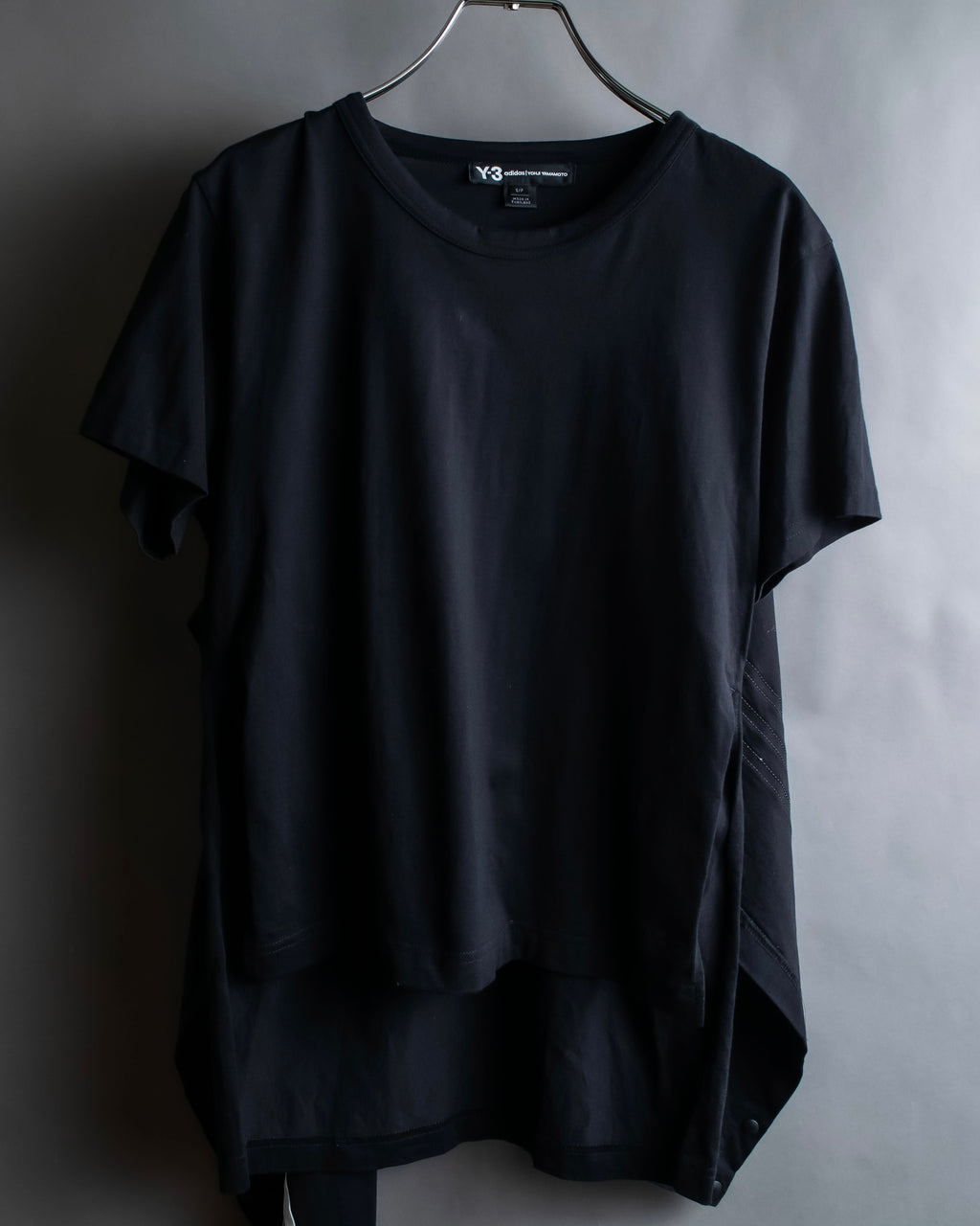 "Y-3" Asymmetrical three-stripes wrap dress