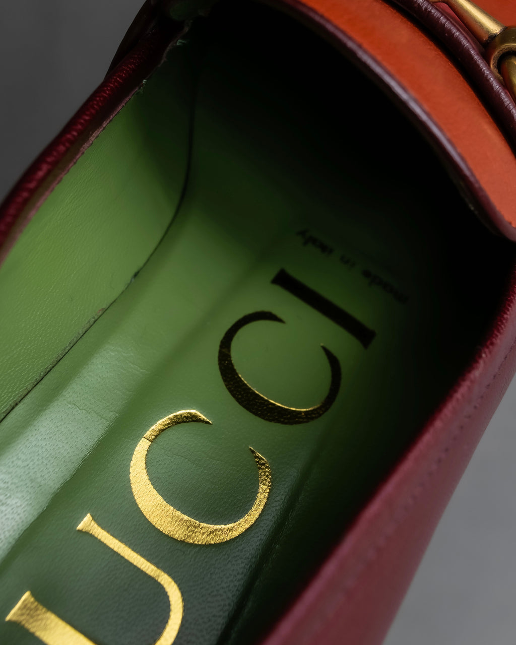 "GUCCI" Multicolor horsebit design heeled loafers