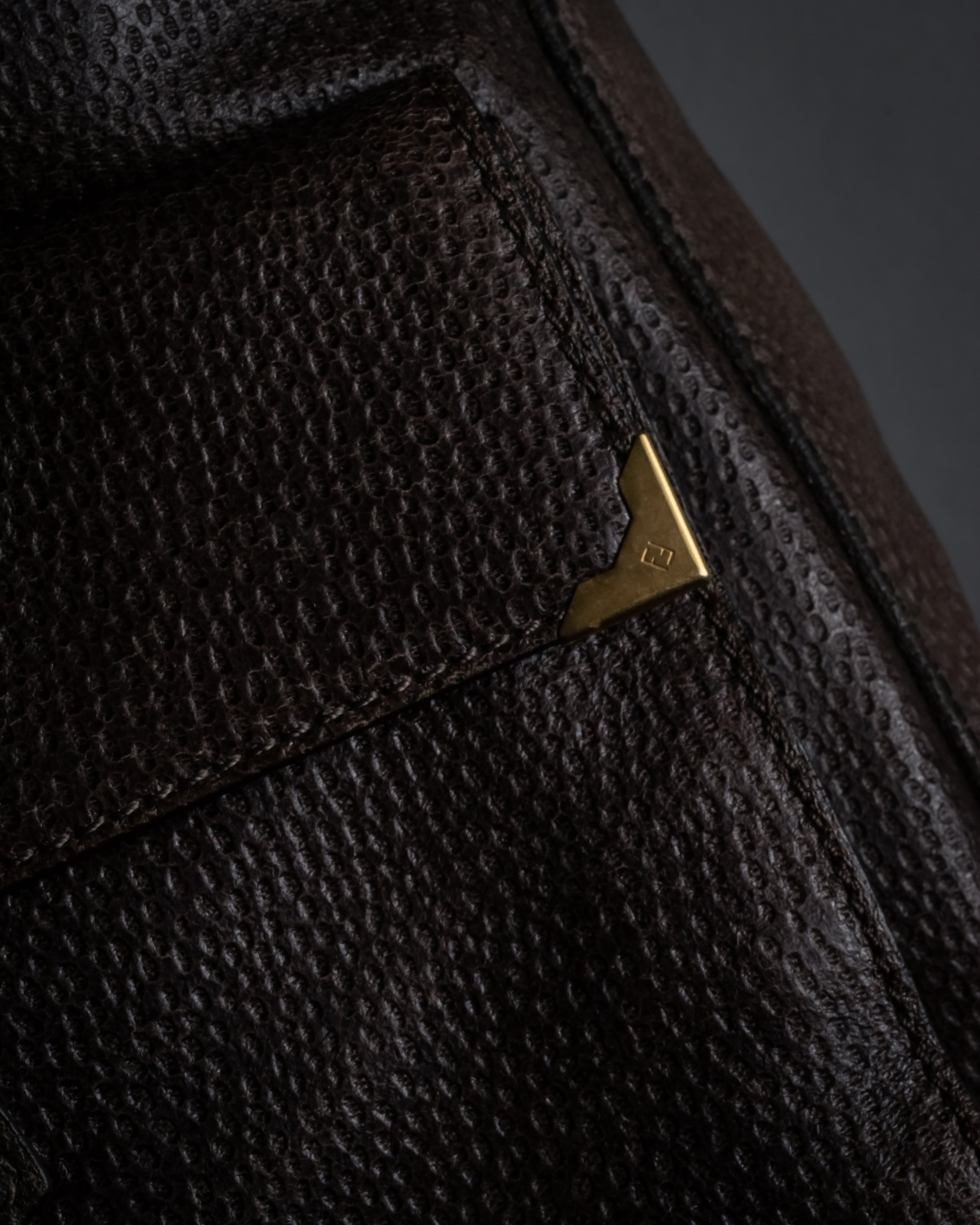 “FENDI” 2010’s Architectural grained leather 3Jours bag