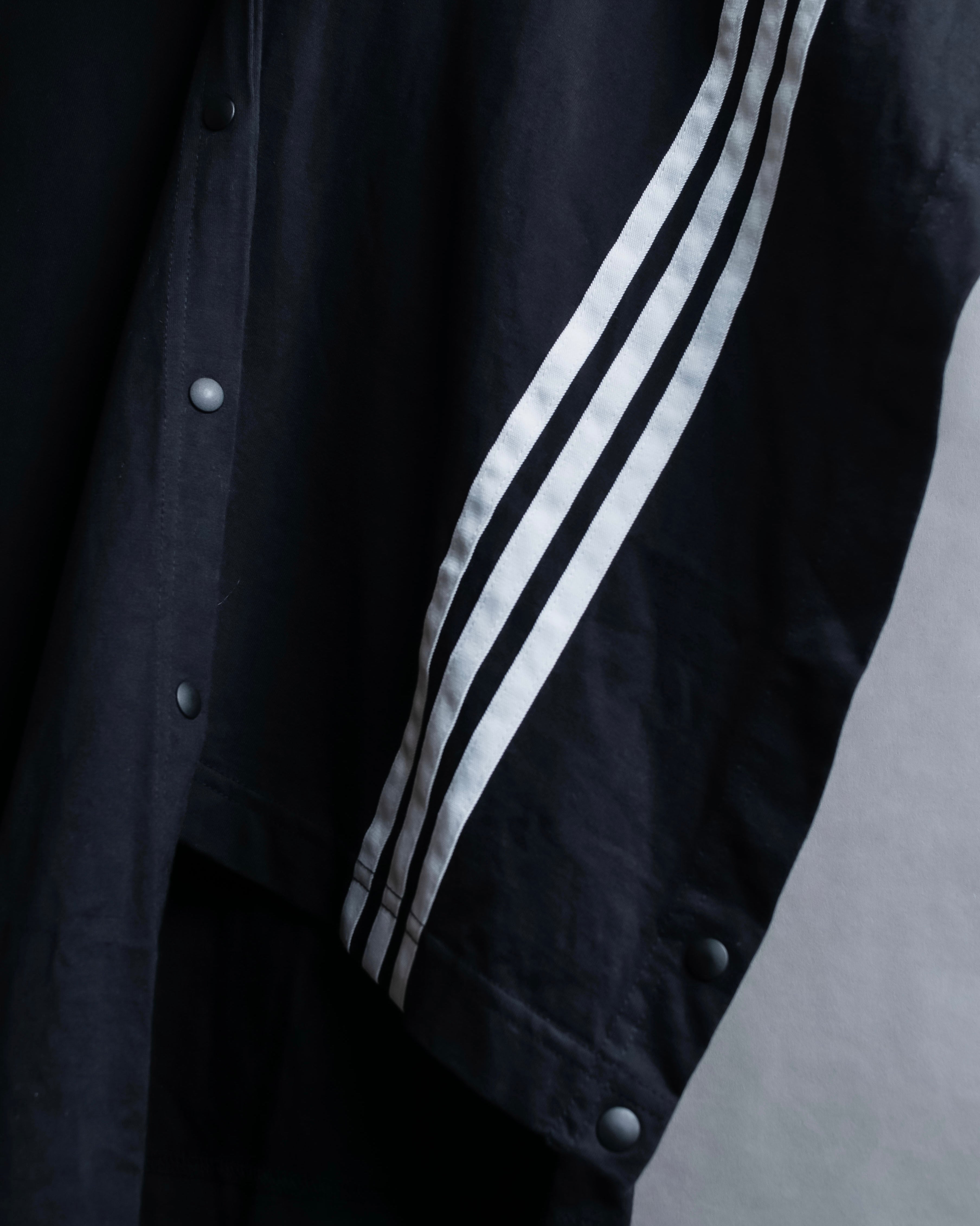 "Y-3" Asymmetrical three-stripes wrap dress