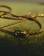 "Christian Dior" 80's-90's Gold tone rhinestone cd lariat necklace