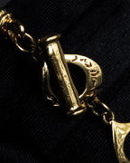 "YVES SAINT LAURENT" Vintage drop motif gold chain necklace