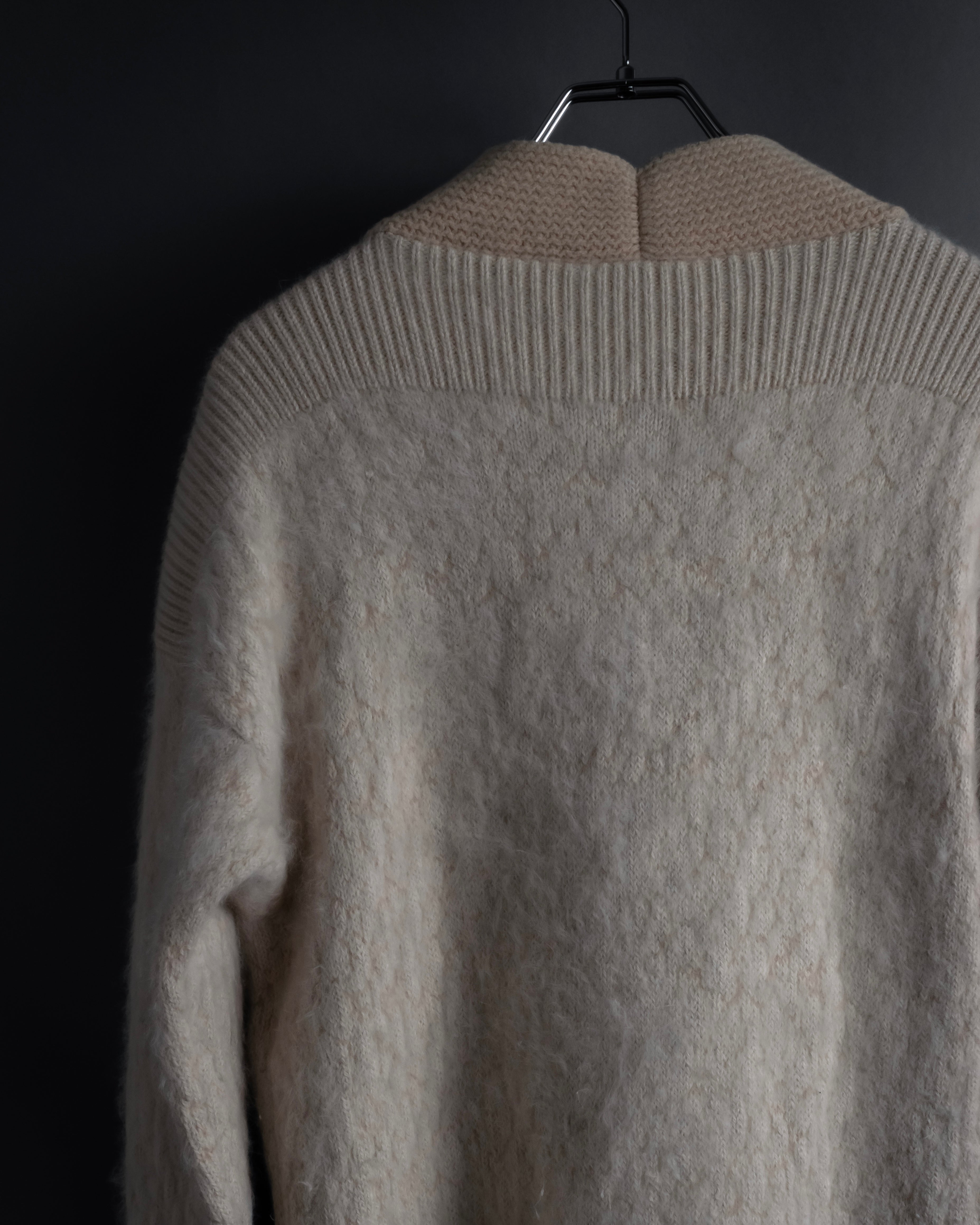 "Chloe" Angora mix standing up long cardigan