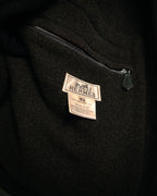 –SPECIAL– “HERMES” 90’s-00’s Concealed placket wool zip coat