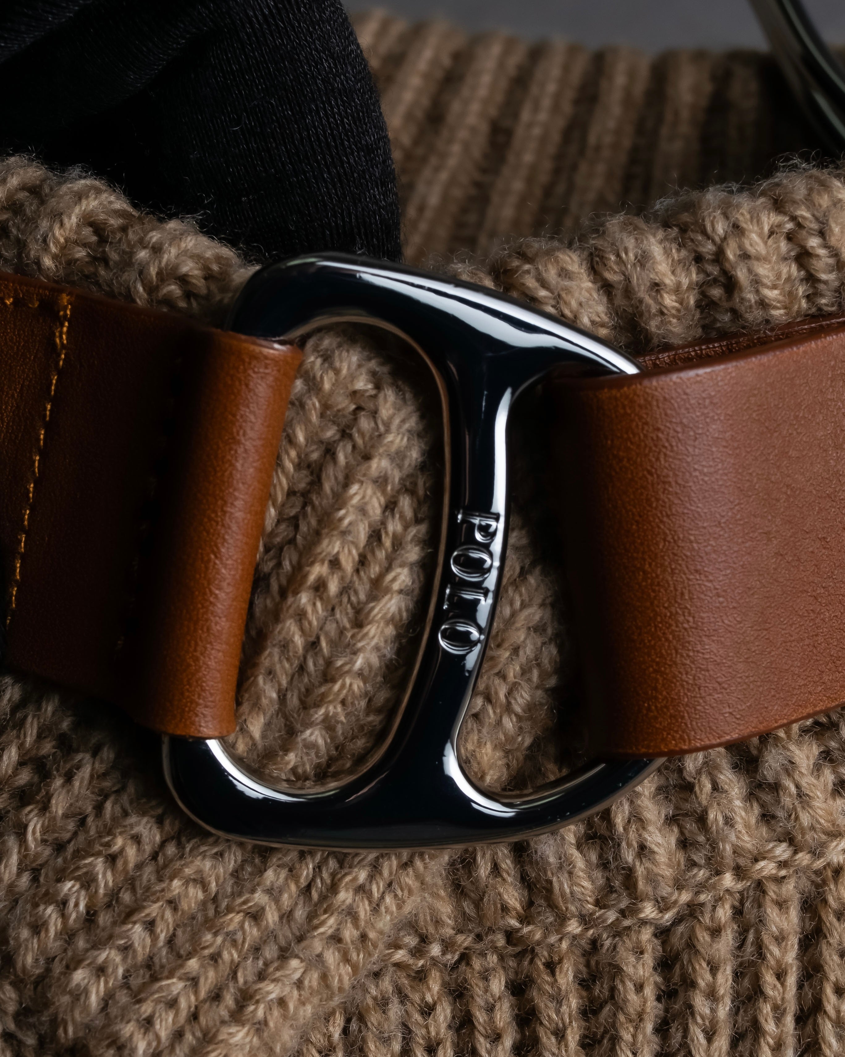 "POLO Ralph Lauren" Buckle closure design ribbed cardigan