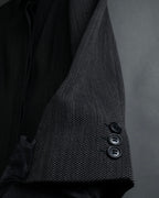 "Max Mara" 90’s-00’s Minimal fly-front stretch sten collar jacket