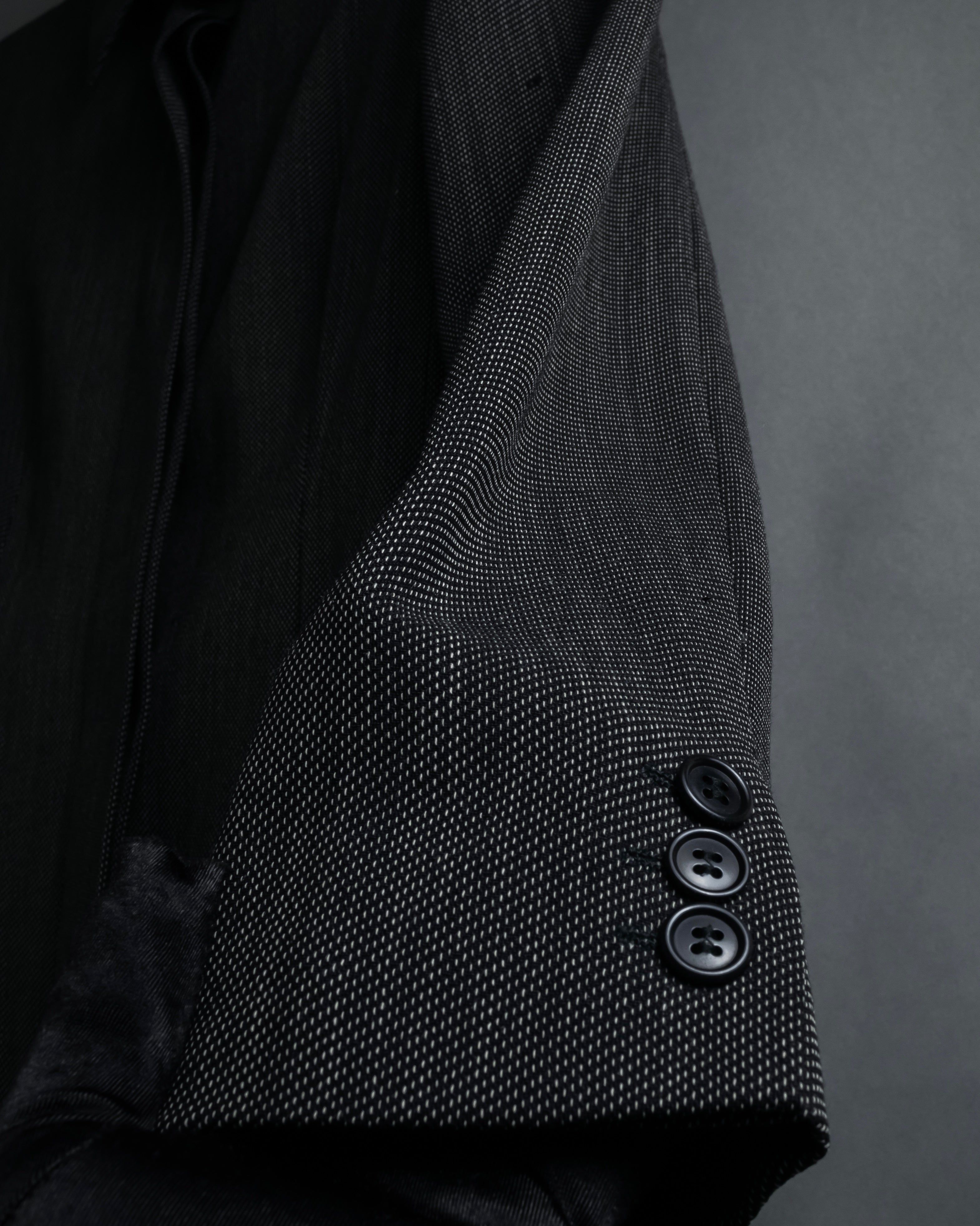 "Max Mara" 90’s-00’s Minimal fly-front stretch sten collar jacket