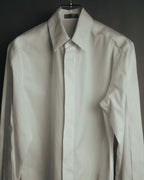 -SPECIAL- "Dior" 10's-20's Sculptural cord embellished concealed placket long sleeve dress shirt