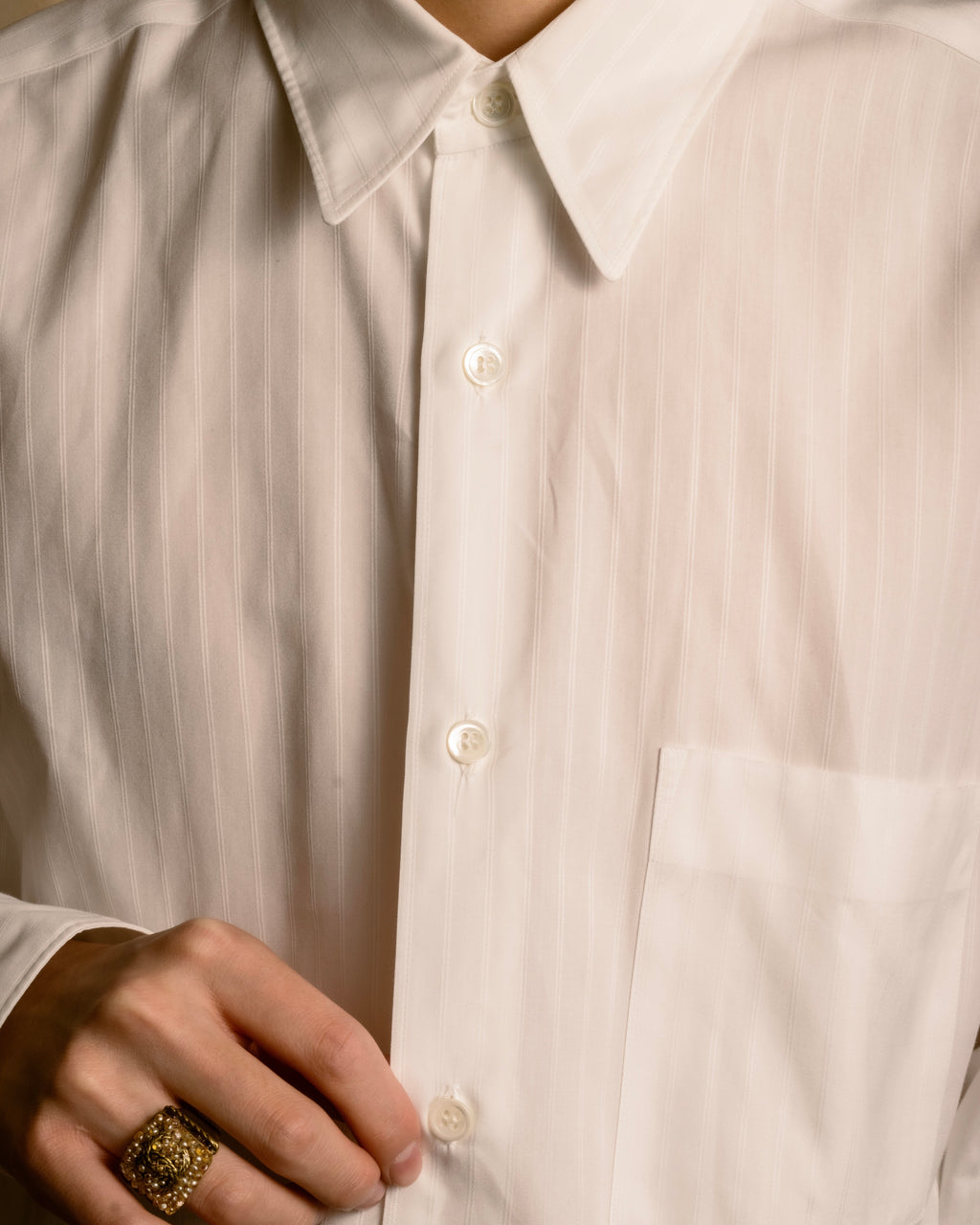 "COMME des GARCONS
HOMME" 90's Keiichi Tanaka design striped shirt