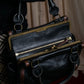 "Chloe" Horizontal design bicolor one handle leather purse bag