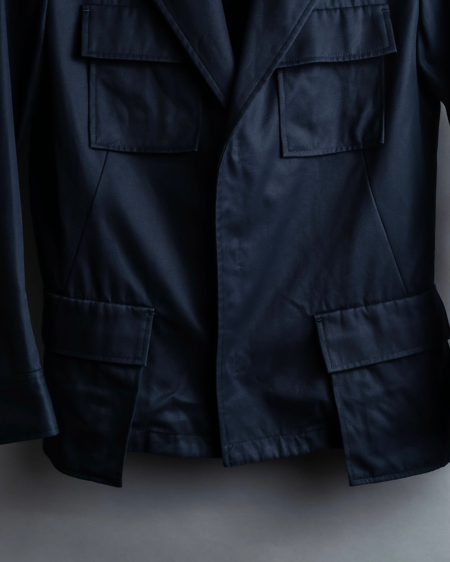 "Y's" 4 pocket military detail  black tailored jacket