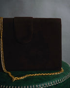 "Yves Saint Laurent" 80’s-90’s Concho suede chain shoulder bag