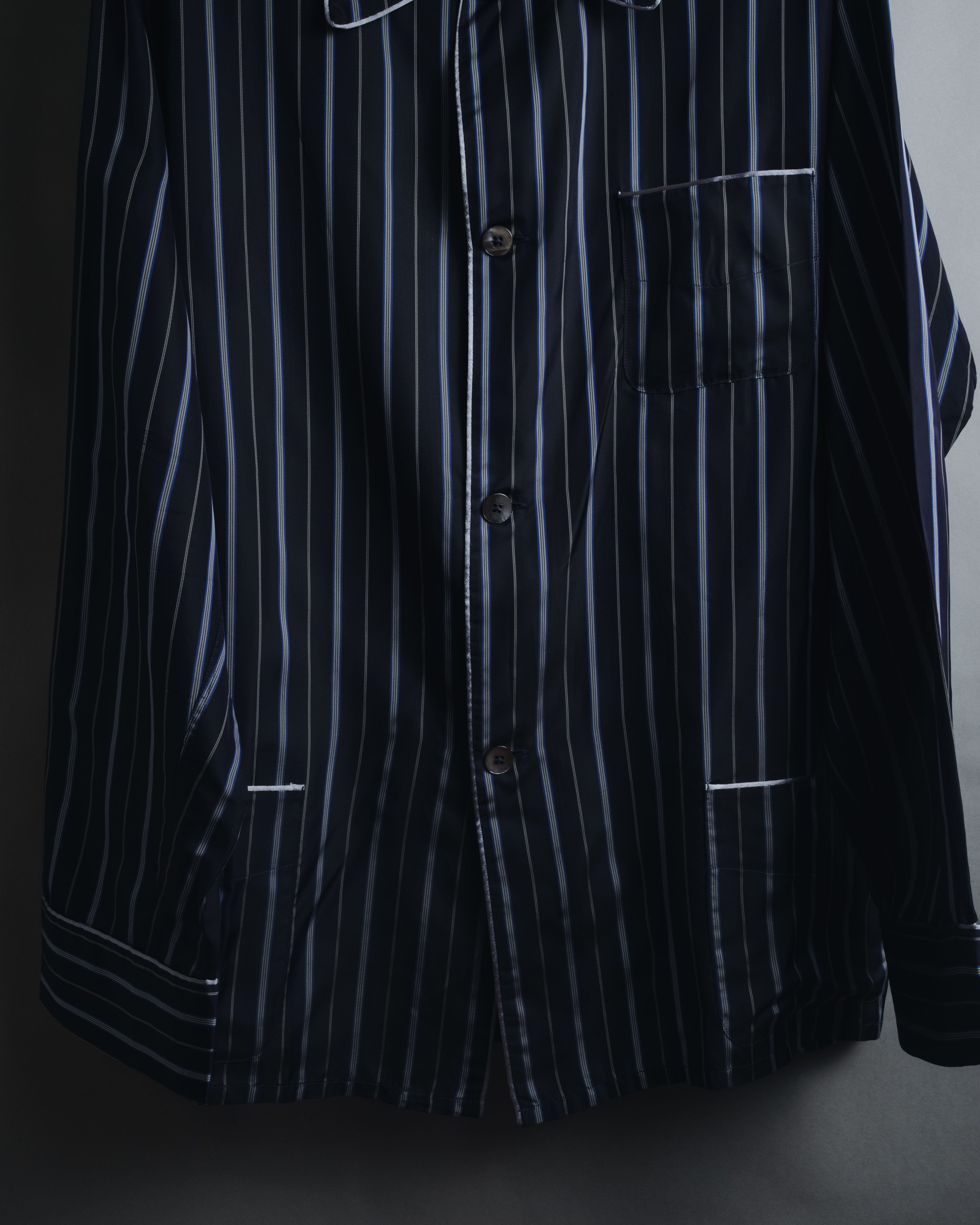 "Maison Margiela" 2021AW piped striped lounge shirt