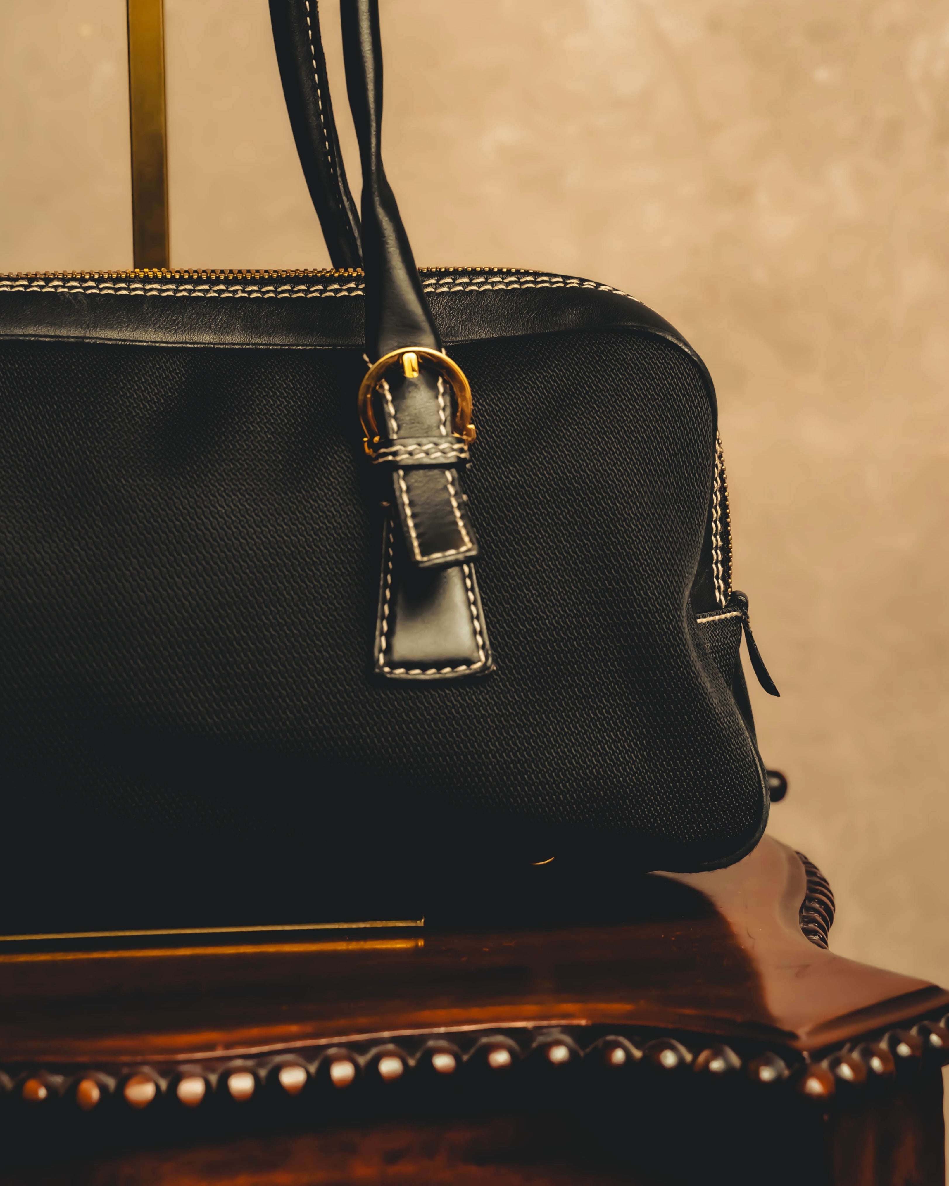 “Salvatore Ferragamo” 90’s-00’s Gancini-detail textured canvas shoulder bag