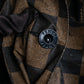 "FENDI" Pecan checkered belted mid length coat