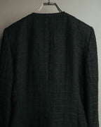 -SPECIAL- "Christian Dior" 80's-90's Textured collarless wool jacket