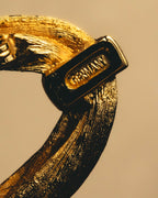 "Christian Dior" 70's Textured gold tone brooch