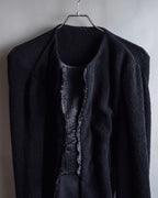 "GIANFRANCO FERRE" Structured wool satin ruffle inner detail set up