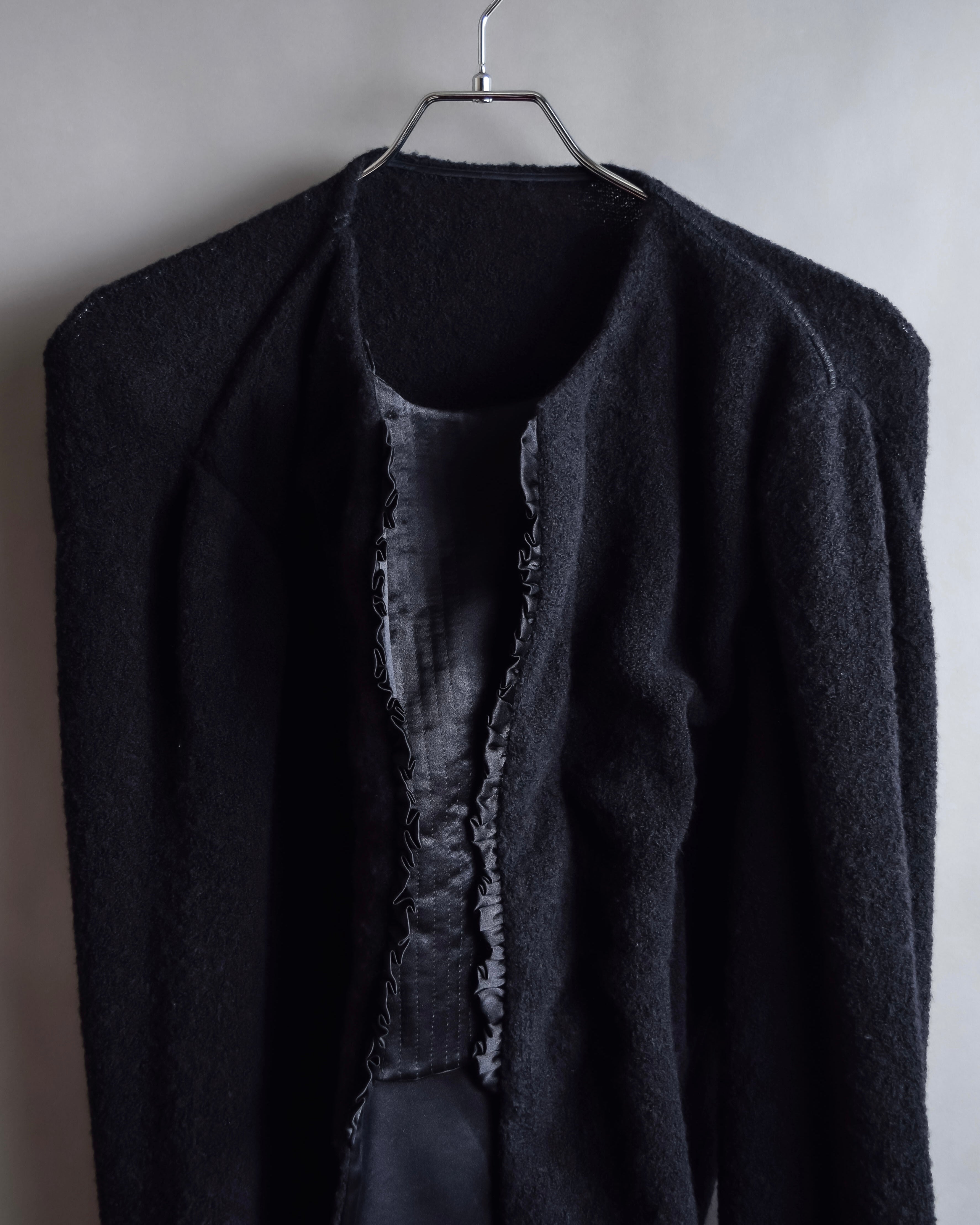 "GIANFRANCO FERRE" Structured wool satin ruffle inner detail set up