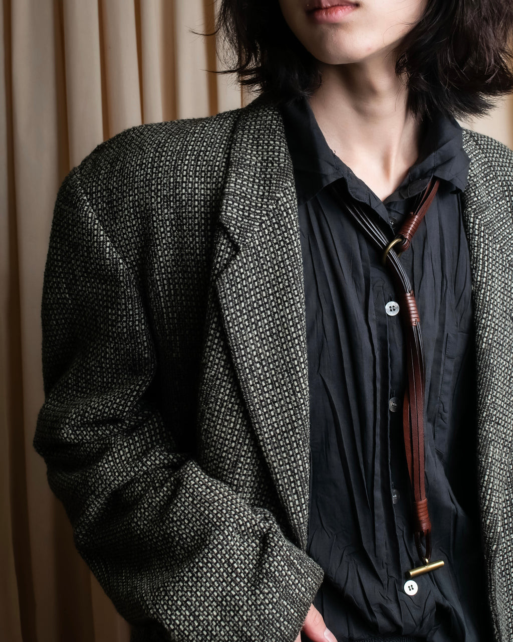 "CELINE" Bundled wrap leather layered belt