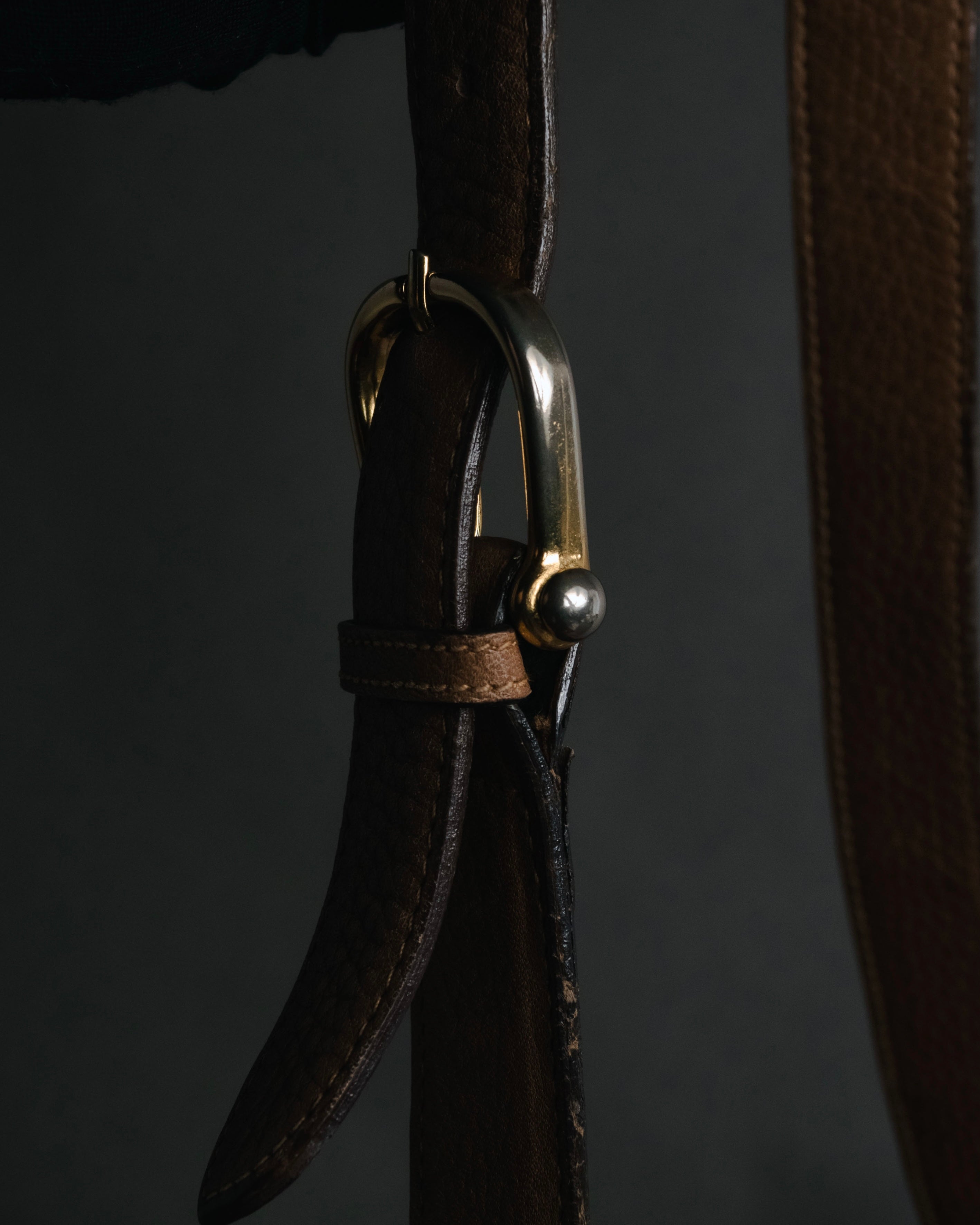 –SPECIAL– "GUCCI" 70’s pigskin horsebit piston hobo bag