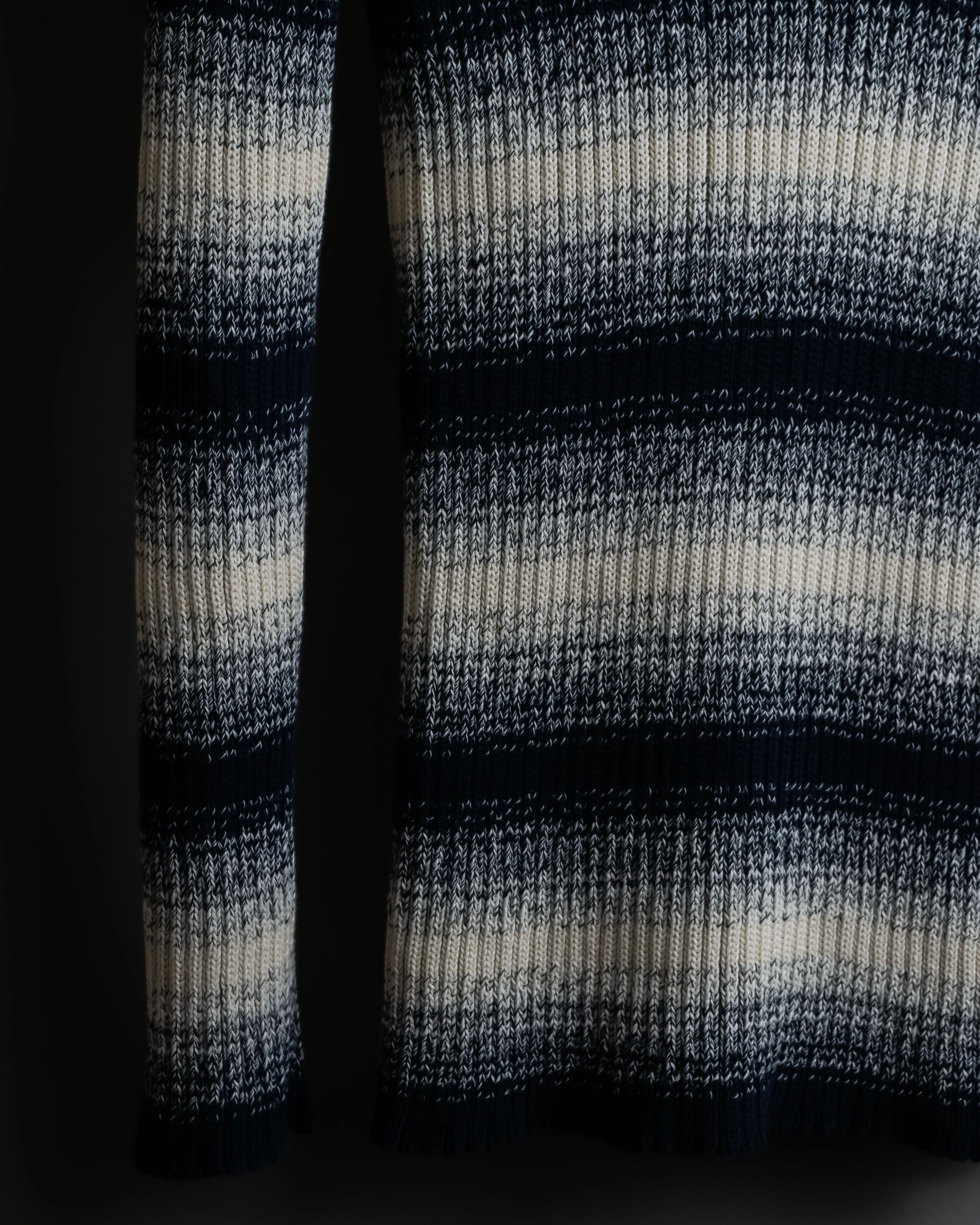 "Christian Dior" Gradient striped irregular neck knit