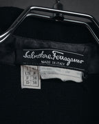 "Salvatore Ferragamo" 90’s signature engraved buttons wool shirt jacket