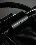 "Salvatore Ferragamo" Draping design lace-up detail leather bag