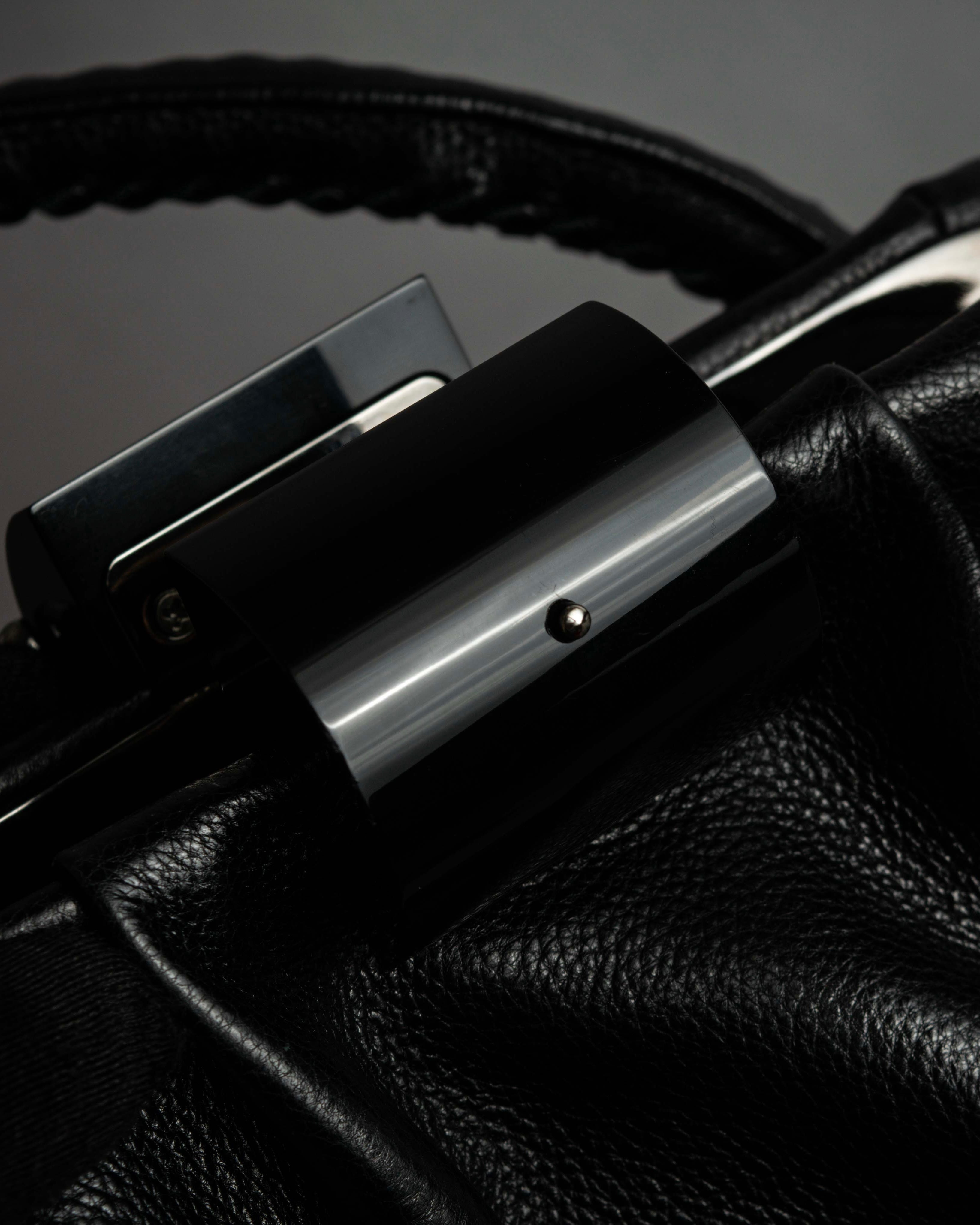 "Salvatore Ferragamo" Draping design lace-up detail leather bag