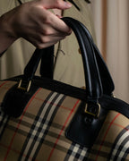 "BURBERRYS" Nova check canvas boston bag