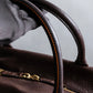 "LOEWE" Orange stitch design engraved logo leather boston bag